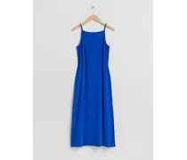 Trägerkleid mit Karree-Ausschnitt - Blau