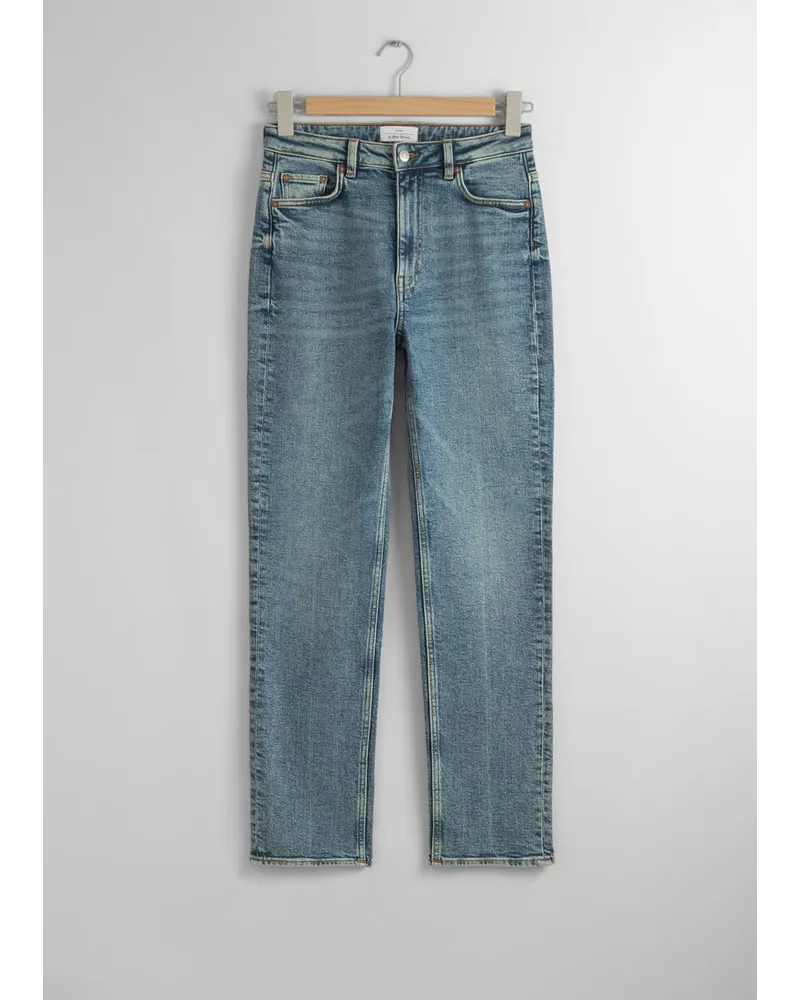 & Other Stories Schmal Geschnittene Jeans - Blau Leuchtend