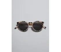 Klassische Sonnenbrille mit Rundem Rahmen - Beige