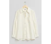 Leinenhemd mit Aufgesetzter Tasche - Weiß