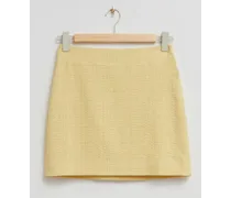 Minirock Aus Tweed mit Hohem Bund - Gelb