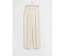 Lockere, Elegante Hose mit Bügelfalten - Weiß