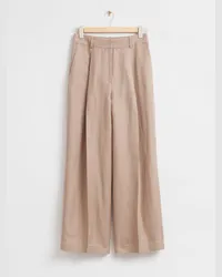 & Other Stories Elegante Hose mit Weitem Bein - Beige Staubiges