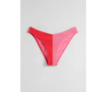Zweifarbige Bikinihose - Rosa Rot