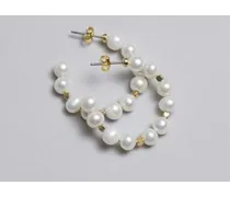 Perlen-Creolen - Weiß