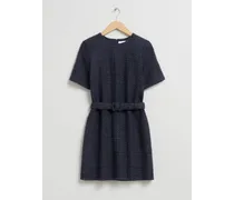 Minikleid Aus Tweed mit Gürtel - Blau