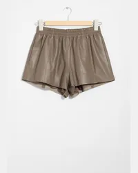 & Other Stories Ledershorts - Grau Graubraun