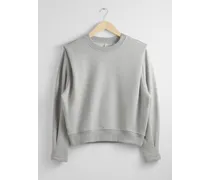 Körpernahes Sweatshirt mit Falten An Den Schultern - Grau