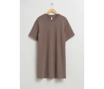 Lockeres T-Shirt-Kleid - Braun