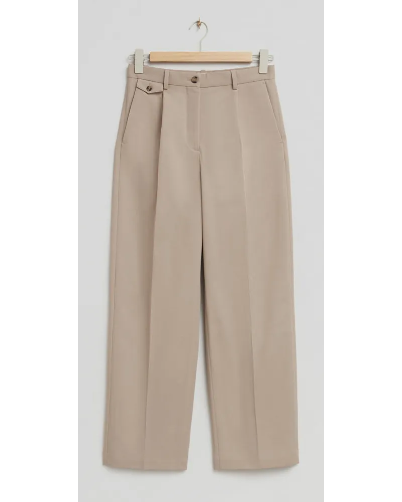 & Other Stories Hose mit Tiefer Taille Und Tiefem Schritt - Beige Staubiges