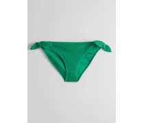 Bikinihose Aus Crêpe mit Zierknoten - Grün