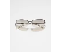 Rahmenlose, Rechteckige Sonnenbrille - Silberfarben
