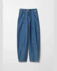 & Other Stories Schmal Zulaufende Jeans mit Barrel-Bein - Blau Dunkelblau