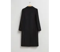 Einreihiger Mantel - Schwarz