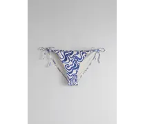 Bikinihose mit Schleifen - Blau Weiß
