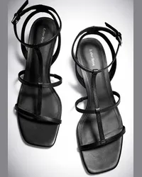 & Other Stories Ledersandalen mit Absatz - Schwarz Schwarz