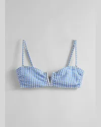 & Other Stories Bandeau-Bikinioberteil - Blau Weiß Vichy-muster