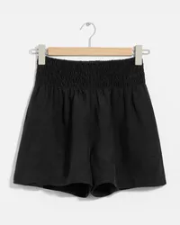 & Other Stories Gesmokte Shorts - Schwarz Schwarz