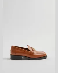 & Other Stories Loafer Aus Leder mit Eckiger Zehenpartie - Braun Cognac