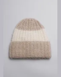 & Other Stories Gestreifte Beanie Aus Alpakamischung - Beige Ecru