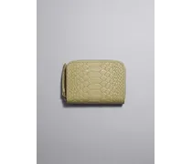 Brieftasche Aus Leder mit Schlangenlederprägung - Grün
