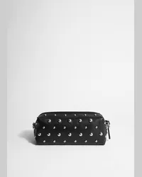 & Other Stories Clutch Aus Leder mit Nieten - Schwarz Schwarz