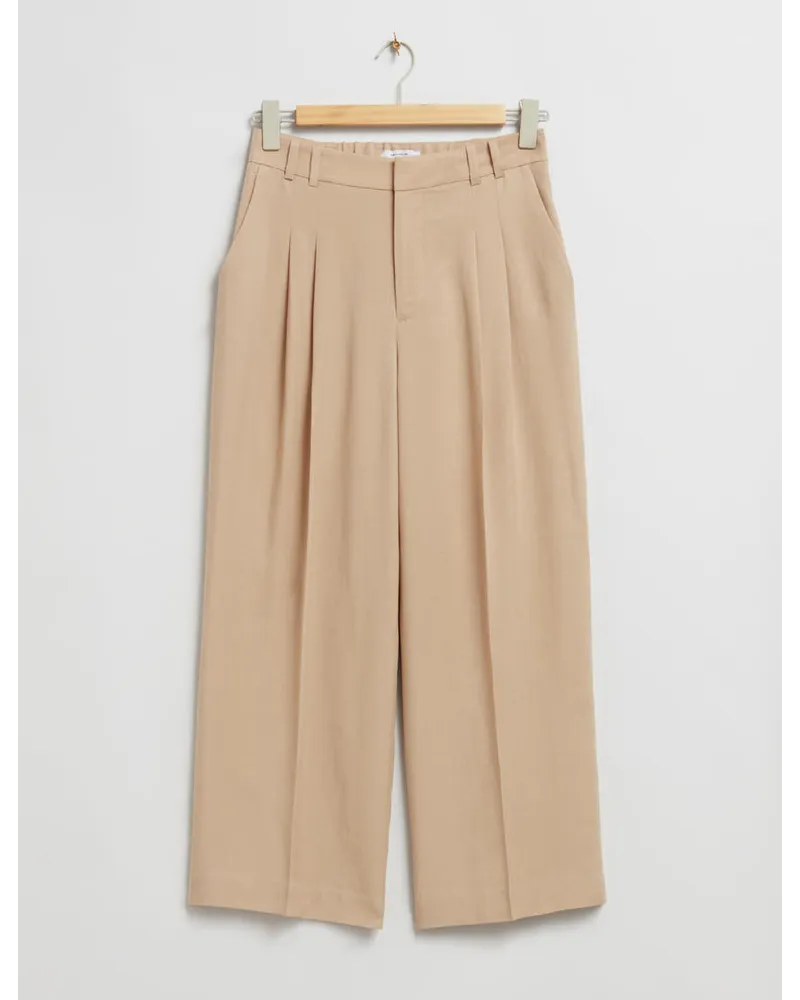 & Other Stories Elegante Hose mit Hohem Bund - Beige Beige