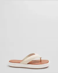 & Other Stories Flip-Flops Aus Leder mit Plateau - Weiß Ivory