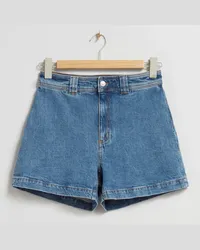 & Other Stories Jeansshorts mit Hohem Bund - Blau Hellblau