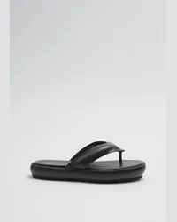 & Other Stories Flip-Flops Aus Leder mit Plateau - Schwarz Schwarz