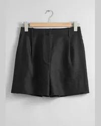 & Other Stories Elegante Leinenshorts - Schwarz Schwarz