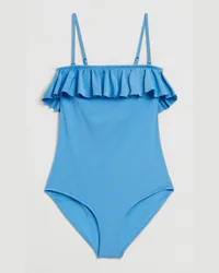 & Other Stories Bandeau-Badeanzug mit Rüschen - Blau Blau