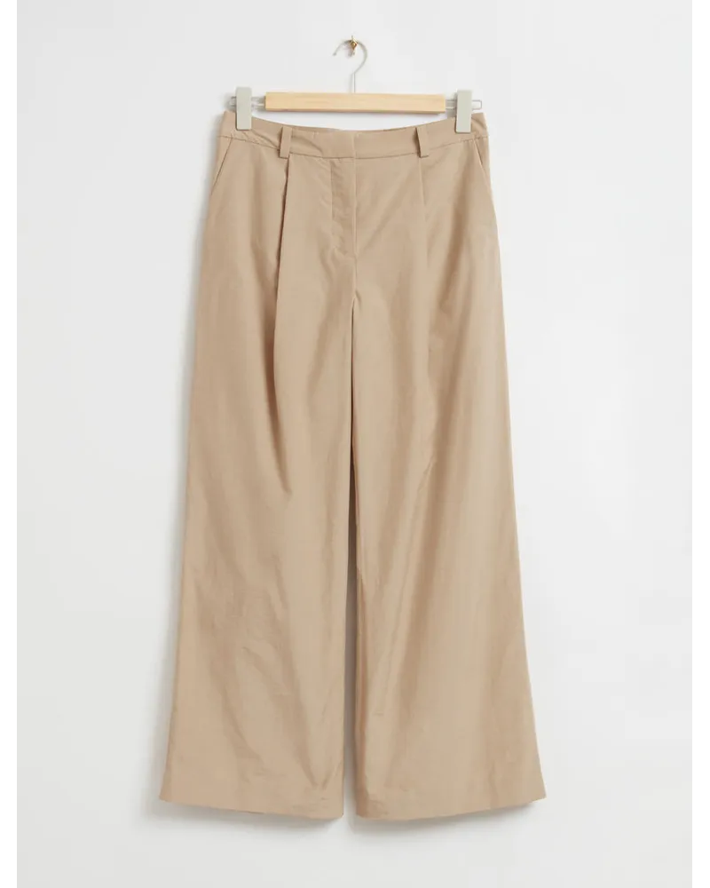 & Other Stories Lockere Hose mit Weitem Bein - Beige Staubiges