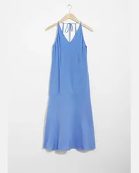 & Other Stories Neckholder-Midikleid - Blau Blau