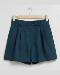 & Other Stories Lockere Leinenshorts - Blau Dunkelblau