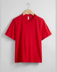 & Other Stories T-Shirt mit Rundhalsausschnitt - Rot Rot