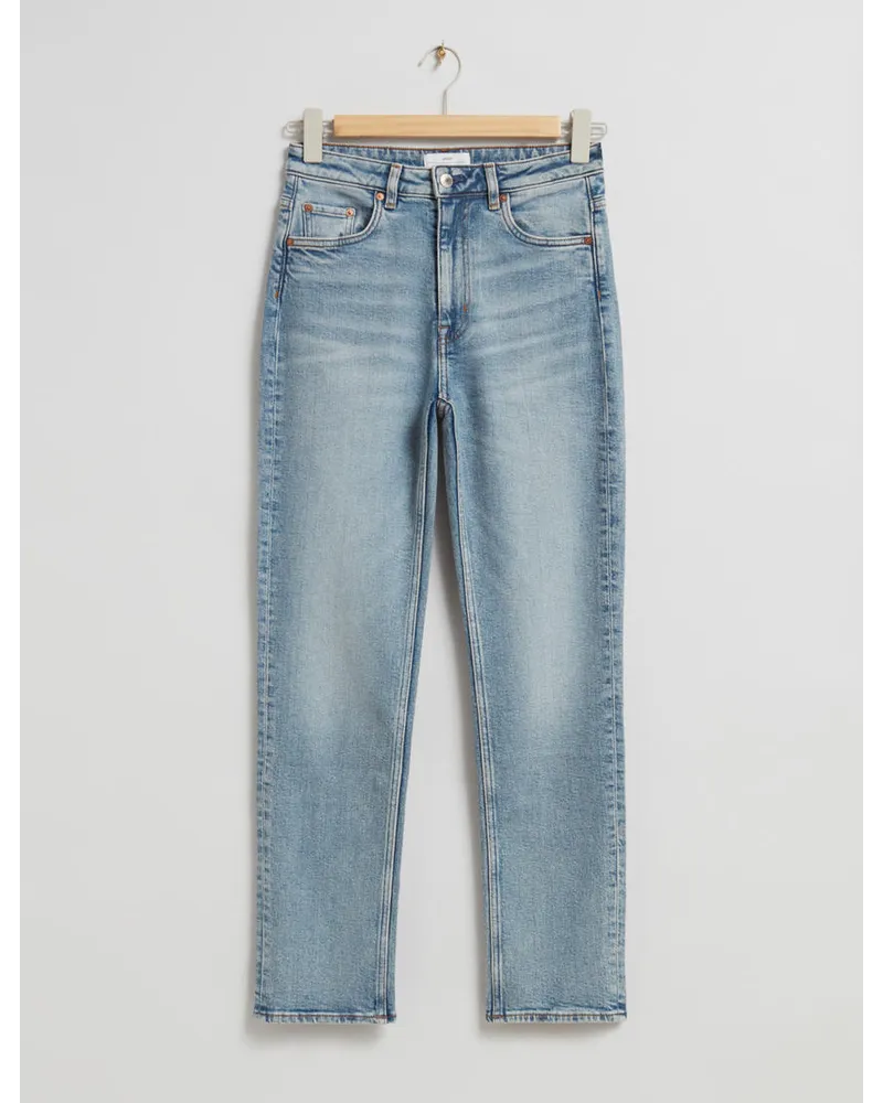 & Other Stories Schmal Geschnittene Jeans - Blau Hellblau