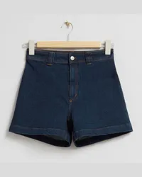 & Other Stories Jeansshorts mit Hohem Bund - Blau Indigo