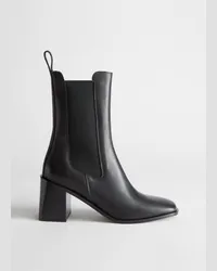 & Other Stories Chelsea-Boots Aus Leder mit Absatz - Schwarz Schwarz