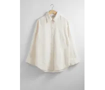 Oversized-Leinenhemd - Weiß