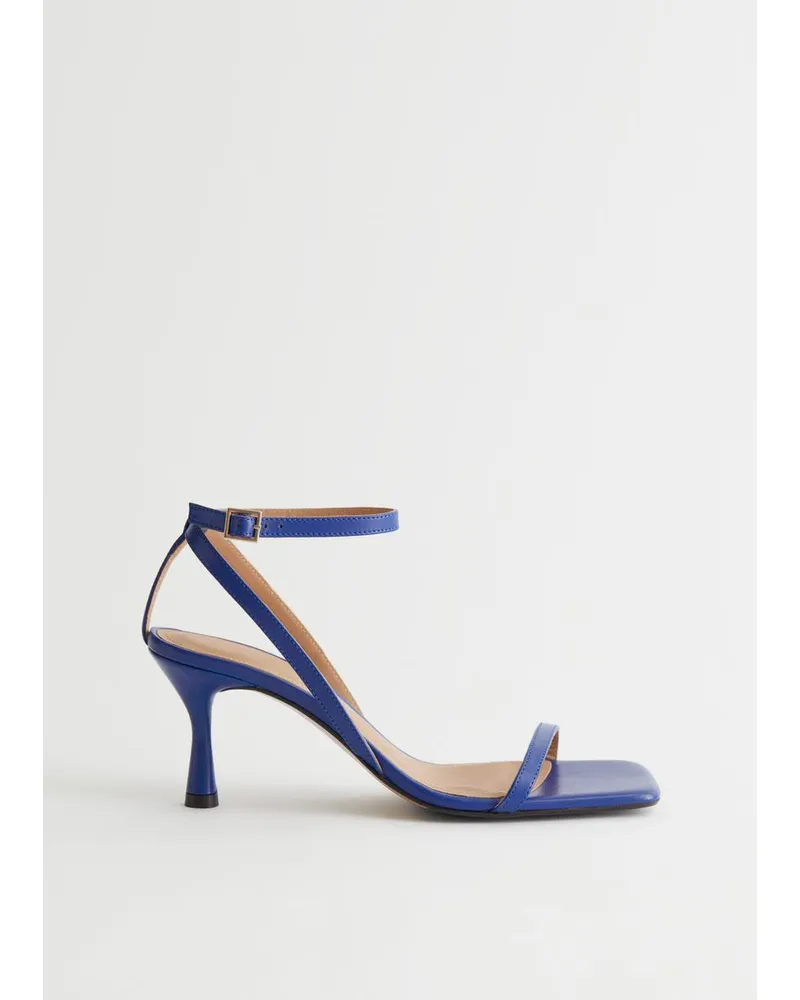 & Other Stories Riemensandalen Aus Leder mit Absatz - Blau Lila Blau