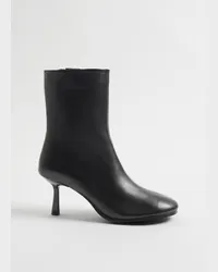 & Other Stories Ankle Boots Aus Leder mit Absatz - Schwarz Schwarz