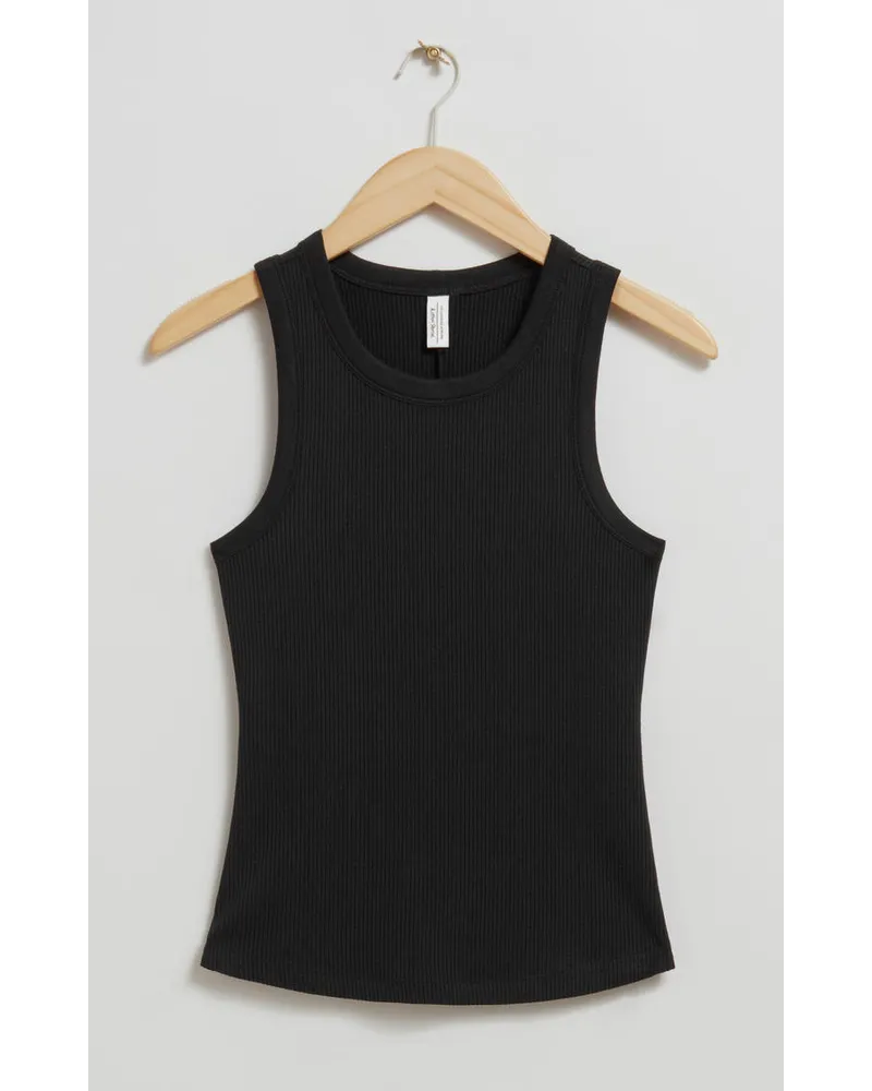 & Other Stories Figurbetontes Tanktop - Schwarz Schwarz