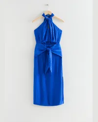 & Other Stories Neckholder-Midikleid mit Cut-Out - Blau Blau