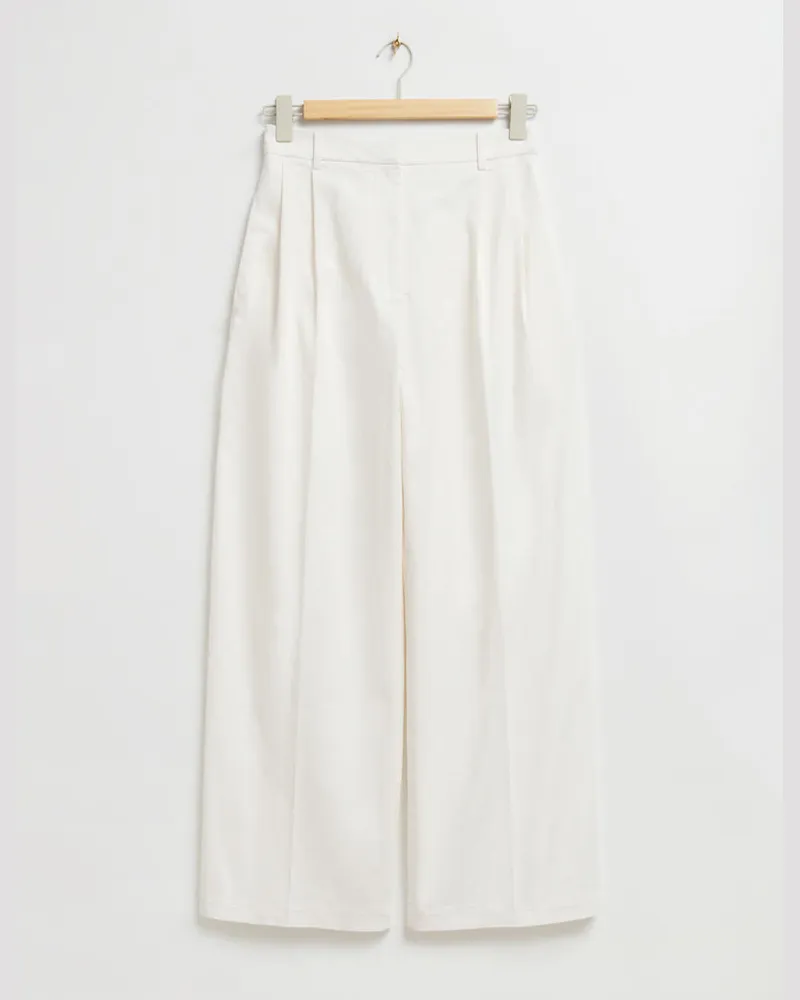 & Other Stories Elegante Hose mit Geradem Bein - Weiß Ivory