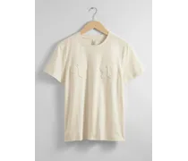 T-Shirt Aus Leinenmischung - Weiß