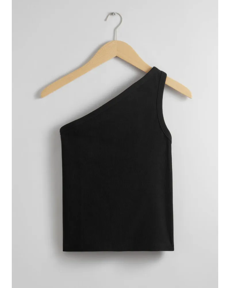 & Other Stories One-Shoulder-Tanktop - Schwarz Schwarz