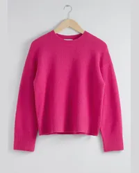 & Other Stories Locker Geschnittener Strickpullover - Rosa Pink