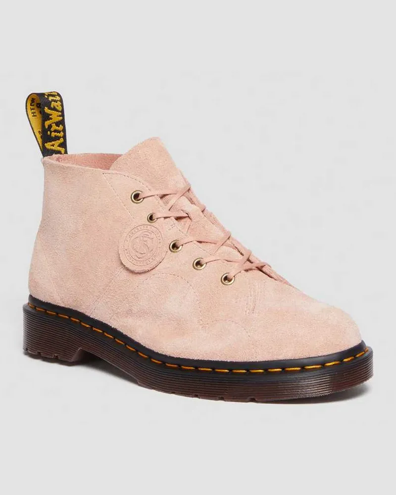 Dr.Martens Suède Church Desert Oasis Wildleder Monkey Stiefel in Rosa/Creme, Größe Rosa