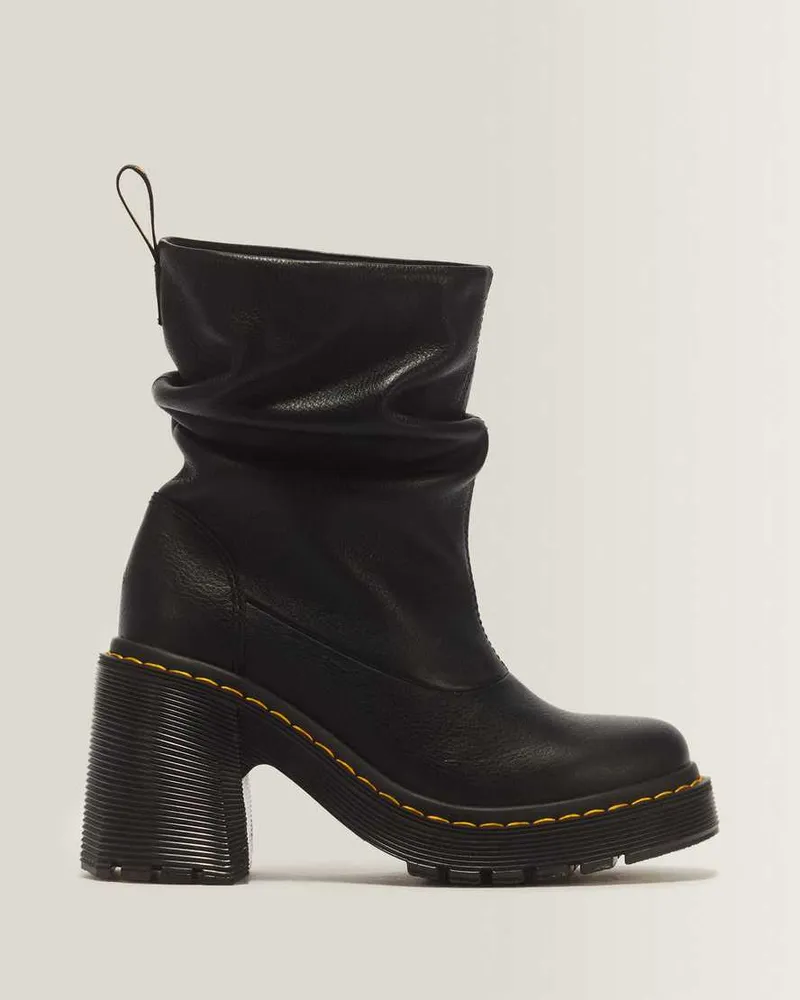 Dr.Martens Kasey Lo Virginia Leder Stiefel Mit Absatz in Schwarz, Größe Schwarz